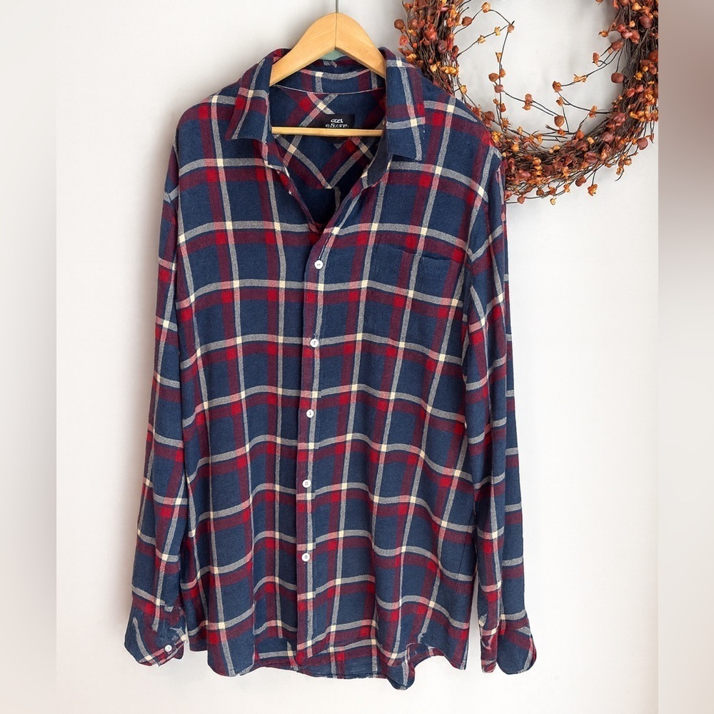Rails Men's Lennox Flannel Button Down Long Sleeve Shirt XXL Blue Plaid